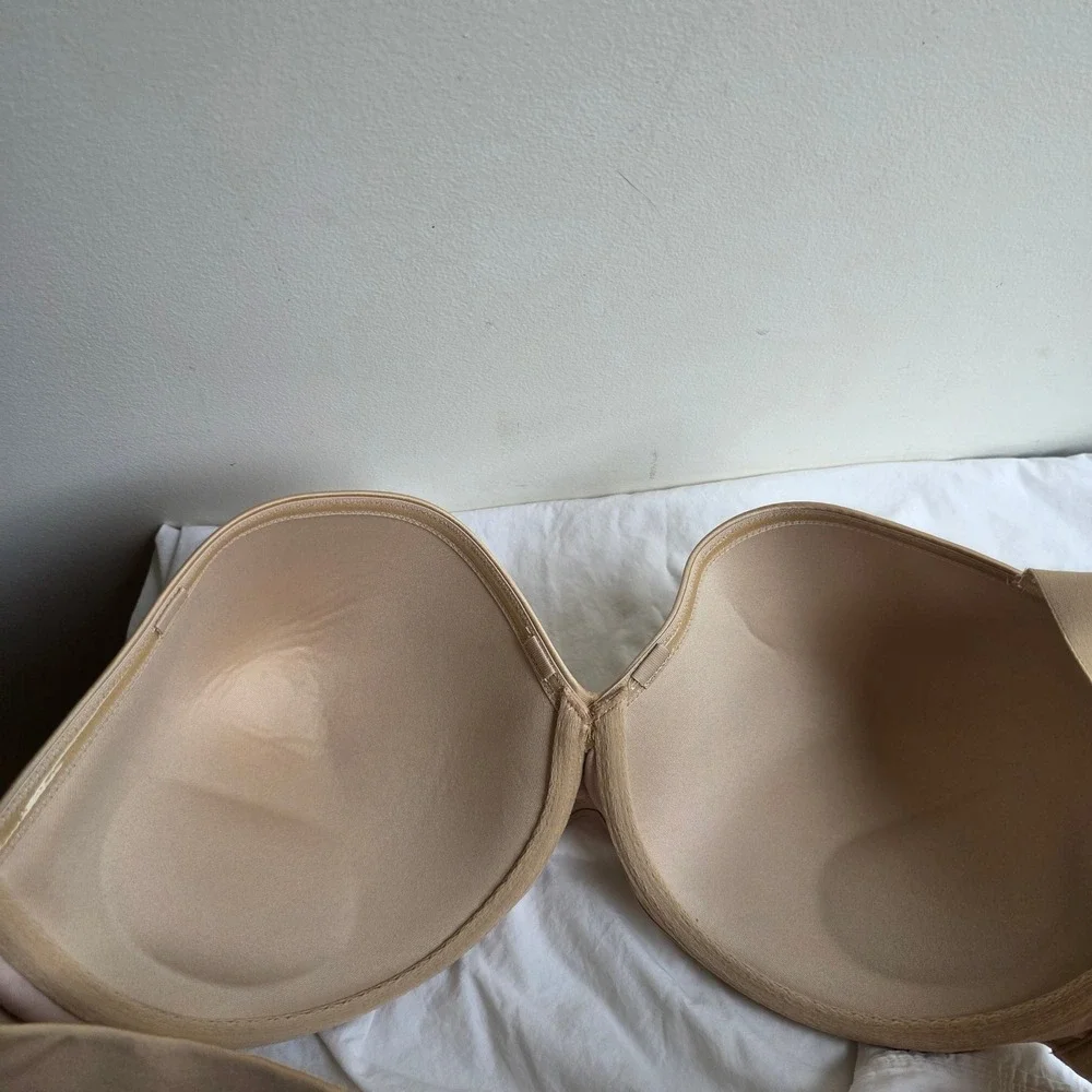 Cacique‎ Multi-Way Strapless Bra Tan Nude Underwire Full Coverage 44DD